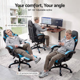 Artiss Gaming Office Chair with 8 Point Message Reline Ergonomic Blue