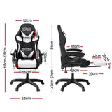 Artiss Gaming Office Chair with 8 Point Message Reline Ergonomic White