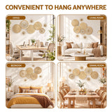 Artiss 8 Pieces Gold Metal Wall Decor Set 3D Starburst Round Disc Sculptures Flexible DIY Layout