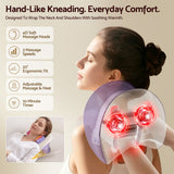 Livemor Neck & Shoulder Massage Pillow with Heat, Cordless 4D Kneading Massager for Home & Office