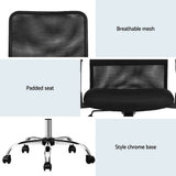 Artiss 2x Mesh Office Chair Mid Back Black