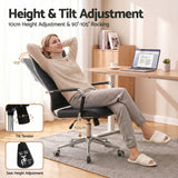 Artiss Conference Office Chair Swivel Computer Chair High Back Ribbed PU Leather Black
