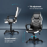 Astiss Gaming Office Chair Desk Racing Computer Chairs Executive Home Black & White