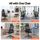Artiss Ergonomic Office Chair Mesh Deak Chair with Flip-up Arms Adjustable Headrest Black