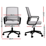 Artiss 2x Ergonomic Office Chair Mesh Mid Back Home Office Desk Chairs with Lumbar Support Grey