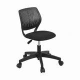 Artiss Ergonomic Office Chair Armless Study Chair Height Adjustable for Girls Boys Teens Black