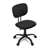 Artiss Armless Office Chair with Wheels, Ergonomic 360Â° Swivel Home Office Desk Chair, Height Adjustable Computer Task Chair with Fabric Back and Seat for Small Space, Black