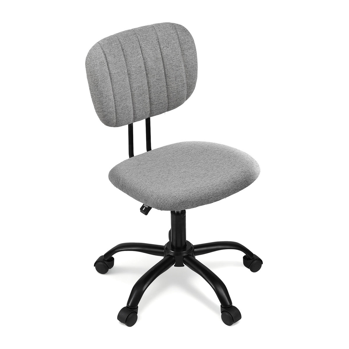 Artiss Armless Office Chair with Wheels, Ergonomic 360Â° Swivel Home Office Desk Chair, Height Adjustable Computer Task Chair with Fabric Back and Seat for Small Space, Grey