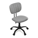 Artiss Armless Office Chair with Wheels, Ergonomic 360Â° Swivel Home Office Desk Chair, Height Adjustable Computer Task Chair with Fabric Back and Seat for Small Space, Grey