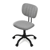Artiss Armless Office Chair with Wheels, Ergonomic 360Â° Swivel Home Office Desk Chair, Height Adjustable Computer Task Chair with Fabric Back and Seat for Small Space, Grey