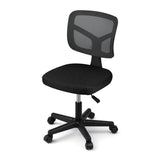 Artiss Armless Office Chair with Wheels, Ergonomic 360Â° Swivel Home Office Desk Chair, Height Adjustable Computer Task Chair with Fabric Back and Seat for Small Space, Black