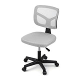 Artiss Armless Office Chair with Wheels, Ergonomic 360Â° Swivel Home Office Desk Chair, Height Adjustable Computer Task Chair with Fabric Back and Seat for Small Space, Grey