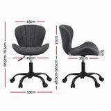Artiss Ergonomic Office Chair Armless Height Adjustable Computer Desk Chair Fabric Dark Grey