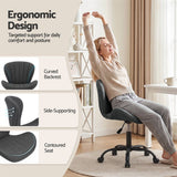 Artiss Ergonomic Office Chair Armless Height Adjustable Computer Desk Chair Fabric Dark Grey