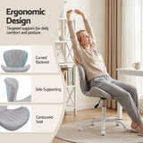 Artiss Ergonomic Office Chair Armless Height Adjustable Computer Desk Chair Fabric Light Grey