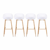 Gardeon 4-Piece Outdoor Bar Stools Plastic Metal Dining Chair Balcony White