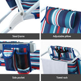 Gardeon Outdoor Chairs Beach Chair Backpack Cooler Storage Lightweight Fishing Blue