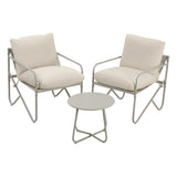 Gardeon Outdoor Bistro Set 3 Piece Patio Furniture Conversation Table and Chairs Khaki
