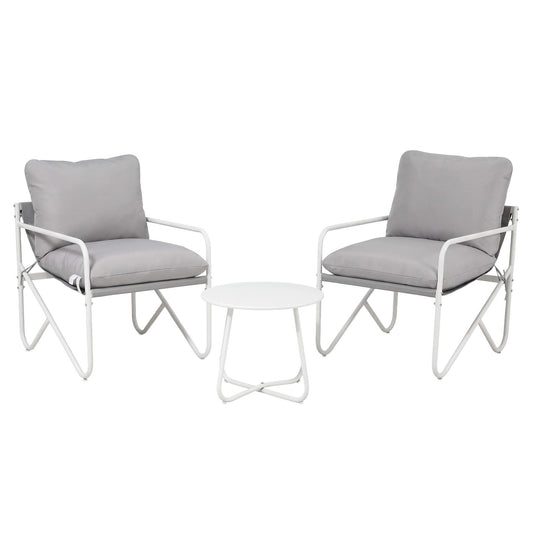 Gardeon Outdoor Bistro Set 3 Piece Patio Furniture Conversation Table and Chairs Grey