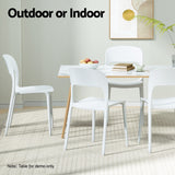 Gardeon 4PC Outdoor Dining Chairs Stackable PP Patio Chair Garden Furniture White