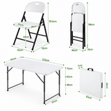 Gardeon 5PCS Outdoor Dining Set 120CM Folding Table and Chairs Patio Furniture White