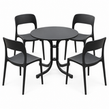 Gardeon 5PCS Outdoor Dining Set Table and Chairs Patio Furniture Garden Black