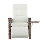 Gardeon Outdoor Recliner Chairs Sun lounge Wicker Lounger Patio Furniture Adjustable Brown