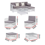 Gardeon 4 Seater Outdoor Sofa Set 5PCS Table Chair Set Garden Patio Furniture