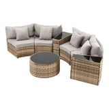Gardeon 4 Seater Outdoor Sofa Set 7PCS Table Chair Brown Rattan Patio Furniture