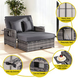 Gardeon Outdoor Day Bed Sun Lounge Setting Wicker Lounger Patio Furniture Grey