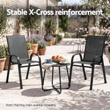 Gardeon Outdoor Side Table Steel Frame for Patio Balcony Garden Black