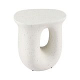 Gardeon Outdoor Side Table MGO Arch Cutout Garden Stool Stone Look White