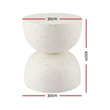 Gardeon Outdoor Side Table MGO Hourglass Garden Stool Terrazzo Look White