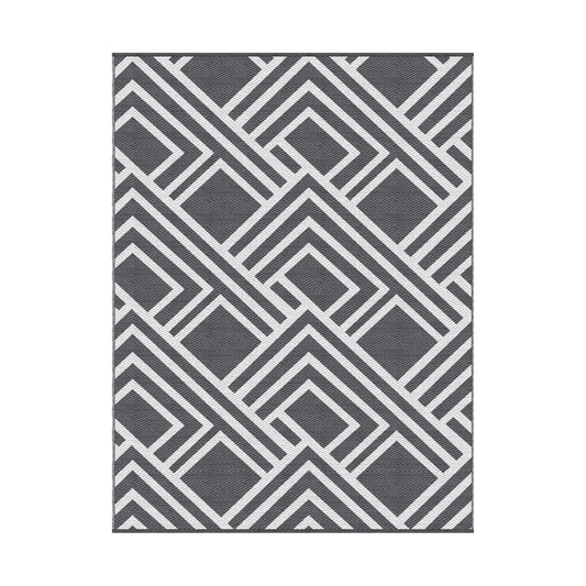 Gardeon Outdoor Rugs 274x366cm Reversible PP Dual-Sided Area Mat Large Carpet Patio Rug Grey