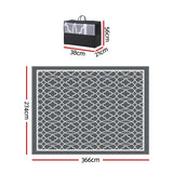 Gardeon Outdoor Rugs 274x366cm Large Carpet Reversible Area Mat PP Dual-Sided Patio Rug