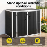 Gardeon 1070L Outdoor Storage Box Garden Shed Lockable Cabinet Tool Organizer Dark Grey