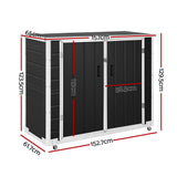 Gardeon Outdoor Storage Box 1164L Garden Shed 5 Wheels Lockable Cabinet Tool Organizer Dark Grey
