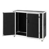 Gardeon Outdoor Storage Box 1164L Garden Shed 5 Wheels Lockable Cabinet Tool Organizer Dark Grey