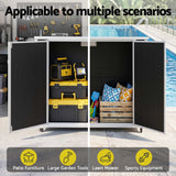Gardeon Outdoor Storage Box 1164L Garden Shed 5 Wheels Lockable Cabinet Tool Organizer Dark Grey