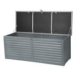 Gardeon Outdoor Storage Box 390L Container Lockable Garden Bench Tools Toy Shed Black