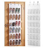 Artiss Over Door Shoe Organiser Storage X2 6-Tier Pantry Hanger 24 Pockets White