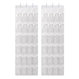 Artiss Over Door Shoe Organiser Storage X2 6-Tier Pantry Hanger 24 Pockets White