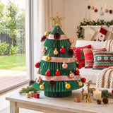 Jingle Jollys Paper Christmas Tree 61CM w/ Star Topper Xmas Decor Tabletop Green DIY Ornament Set