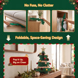 Jingle Jollys 2X Folding Christmas Tree 47CM Xmas Table Decorations Red&Green