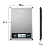 RENPHO SMART NUTRITION SCALE - BLE - 3XAAA - 9X6.3X0.8 INCH - GREY STAINLESS STEEL (UP TO 11LB)