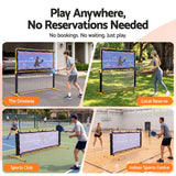 Everfit Pickleball Net Rebounder Portable Training Practice 6FT Black Yellow