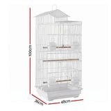 i.Pet 100cm Bird Cage Aviary Parrot Budgie White