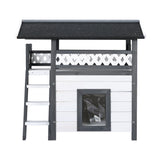 i.Pet Outdoor Cat House Shelter 77cm x 50cm x 73cm Rabbit Hutch Wooden Condo Small Outdoor Cat House