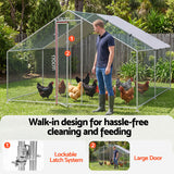 i.Pet Chicken Coop Rabbit Hutch Outdoor Run Walk in Hen Cage Ferret House 3x3x2m