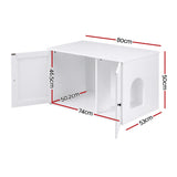 i.Pet 80x53cm Cat Litter Box Enclosure Hidden Litter Tray Cabinet Furniture White